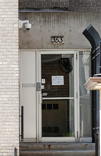 JOHN WOODS / FREE PRESS
A security camera at the office door of St Mary&#x2019;s cathedral in downtown Winnipeg Tuesday, May 28, 2024. Allegedly downtown churches are facing security challenges.

Reporter: john