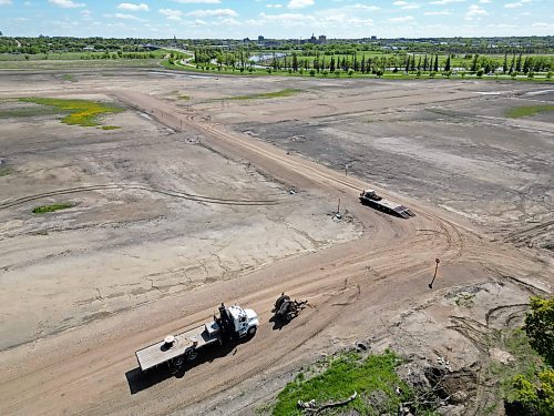 The site of the future Maple Leaf Foods Sports Complex at the corner of First Street North and Veterans Way. With the first phase of construction undertaken last year, the second phase is supposed to be completed by May 30, 2025. (Tim Smith/The Brandon Sun)