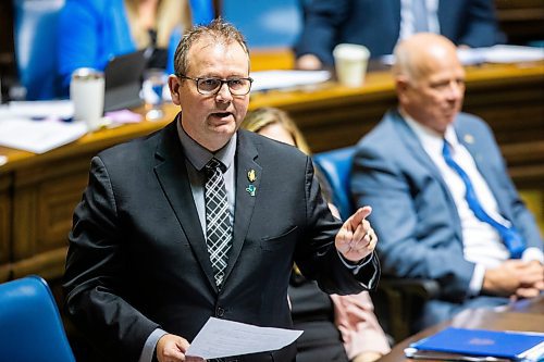 MIKAELA MACKENZIE / FREE PRESS

Wayne Ewasko, interim leader of the official opposition, speaks during question period at the Manitoba Legislative Building on Wednesday, March 6, 2024. 


For Carol/Danielle story.