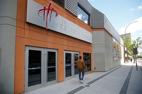 JOHN WOODS / FREE PRESS
A person waits for his contact outside a locked door at The Meeting Place church in downtown Winnipeg Tuesday, May 28, 2024. Allegedly downtown churches are facing security challenges.

Reporter: john