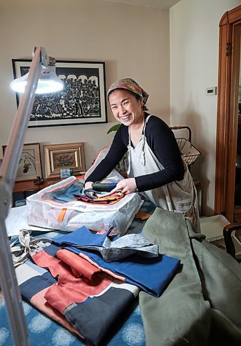 Ruth Bonneville / Free Press

49.8 The CREATORS - Michino 

Michino Tsuboi Phillips  in her home workshop and dyeing and hanging material on the line.  

Story: 49.8 The Creators
Michino makes hand-dyed aprons from heavy cottons and denims. She uses plants and flowers which she grows in her backyard to dye the materials which she then converts into aprons and bags.  

Photos of her in her workshop and  in the dyeing process outside her home her back garden. 

AV Kitching 
Writer, Arts &amp; Life, The Free Press

May 23rd, 2024
