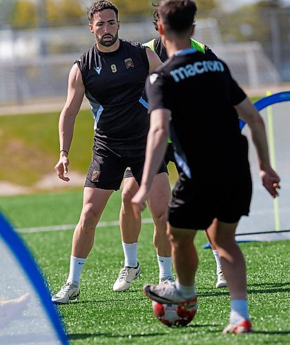 MIKE DEAL / FREE PRESS
Valour FC Jordan Swibel (9) during practice at the Ralph Cantafio Soccer Complex Wednesday.
240529 - Wednesday, May 29, 2024.