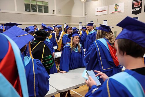 Brandon University Faculty of Education graduates wait to take part in their convocation at the BU Health Living Centre on Thursday. (Tim Smith/The Brandon Sun)