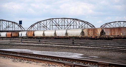 Mike Sudoma/Free Press
The Arlington Bridge stands tall behind the CP Railcards along Higgins Avenue Friday afternoon
May 31, 2024