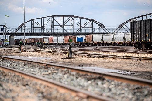 Mike Sudoma/Free Press
The Arlington Bridge stands tall behind the CP Railcards along Higgins Avenue Friday afternoon
May 31, 2024