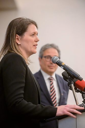 Mike Sudoma/Free Press
Hockey Canada Board Director, Gillian Apps speaks on her history in the sport during a press conference at the Delta Hotel Winnipeg Friday afternoon
May 31, 2024