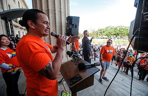 JOHN WOODS / FREE PRESS
Wab Kinew speaks to people as they attend Pride parade in Winnipeg Sunday, June 2, 2024. 

Reporter: tyler