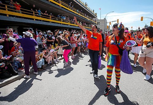 JOHN WOODS / FREE PRESS
Wab Kinew waves to the people as they attend Pride parade in Winnipeg Sunday, June 2, 2024. 

Reporter: tyler