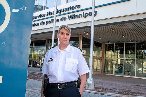 BROOK JONES / FREE PRESS
Winnipeg Police Service Criminal Investigations Bureau Insp. Jennifer McKinnon is pictured outside the WPS headquarters in downtown Winnipeg, Man., Saturday, June 1, 2024.