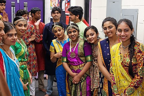 Indian and Sri-Lankan students wait to perform together during Culturama. (Tim Smith/The Brandon Sun)