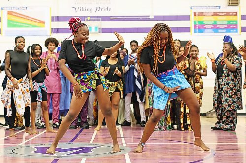 Students representing Nigeria perform during Culturama on Monday. (Tim Smith/The Brandon Sun)