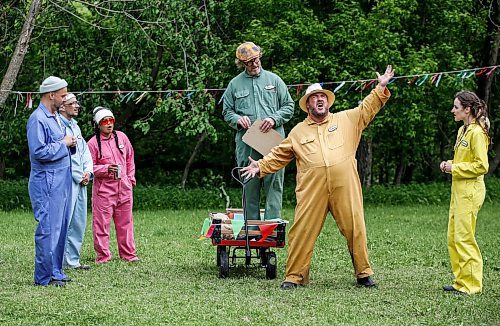 JOHN WOODS / FREE PRESS
The cast of Shakespeare In The Ruins rehearses a scene from their upcoming play at the St Norbert monastery ruins Tuesday, June 4, 2024. 

Reporter: ben