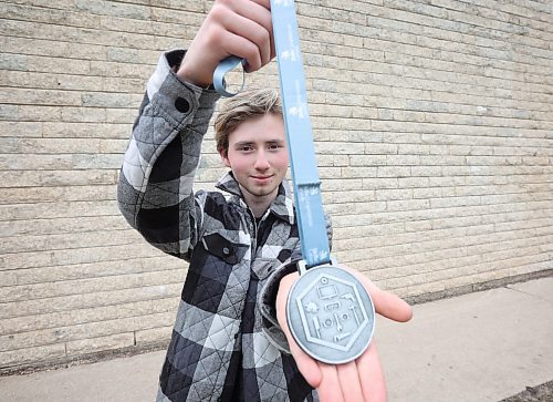 04062024
Mathew Kuszak, a grade 12 student at Crocus Plains Regional Secondary School, displays his Silver Medal for Autobody Repair, which he recently won at the 2024 Skills Canada National Competition in Qu&#xe9;bec City. (Tim Smith/The Brandon Sun)