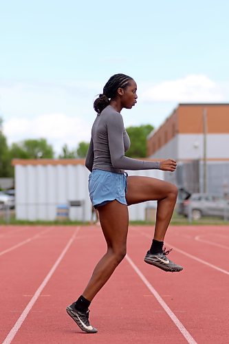 Vincent Massey's Chelsea Nnamani won three city gold medals this season and is chasing a provincial podium finish in the long jump. (Thomas Friesen/The Brandon Sun)