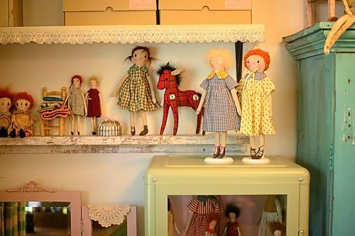 Mike Sudoma/Free Press
Various dolls and knick knacks decorate the shelves in Melanie Wesleys workshop Wednesday morning
June 5, 2024