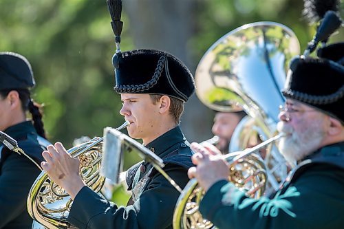 BROOK JONES / FREE PRESS
The Royal Winnipeg Rifles Association host an 80th D-Day anniversary ceremony at Vimy Ridge Park in Winnipeg, Man., Saturday, June 8, 2024. Pictured: Members of the Royal Winnipeg Rifles Association Regimental Band performs Canada's national anthem, O Canada during the commemorative ceremony.