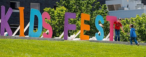 JOHN WOODS / FREE PRESS
Children play around a sign during Kids Fest at the Forks in Winnipeg Sunday, June 9, 2024. 

Reporter: ?