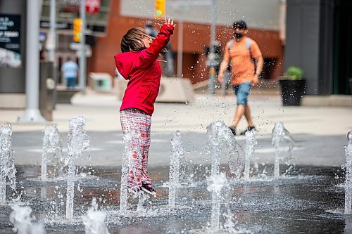 MIKAELA MACKENZIE / FREE PRESS

Three-year-old Jaylynn (no last name given) plays in the water feature at True North Square on Monday, June 10, 2024.

Standup.

