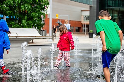 MIKAELA MACKENZIE / FREE PRESS

Three-year-old Jaylynn (no last name given) plays in the water feature at True North Square on Monday, June 10, 2024.

Standup.

