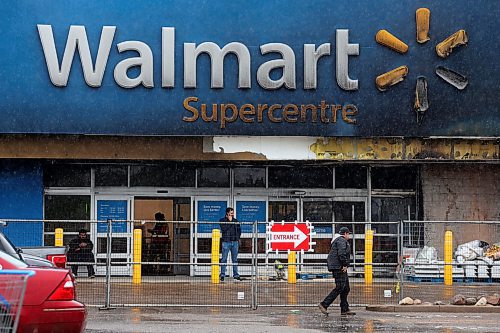 Customers make their way in and out of Walmart in Brandon Monday afternoon. (Tim Smith/The Brandon Sun)