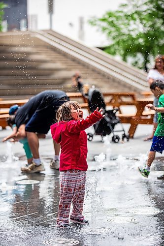 MIKAELA MACKENZIE / FREE PRESS

Three-year-old Jaylynn (no last name given) plays in the water feature at True North Square on Monday, June 10, 2024.

Standup.

