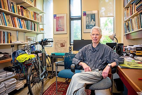 NIC ADAM / FREE PRESS
Arthur Schafer, U of M prof, founding Director of the Centre for Professional and Applied Ethics at University of Manitoba at his office Tuesday morning.

240611 - Tuesday, June 11, 2024.

Reporter: Katrina Clarke
