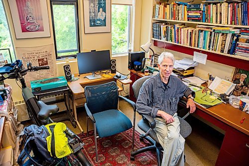 NIC ADAM / FREE PRESS
Arthur Schafer, U of M prof, founding Director of the Centre for Professional and Applied Ethics at University of Manitoba at his office Tuesday morning.

240611 - Tuesday, June 11, 2024.

Reporter: Katrina Clarke
