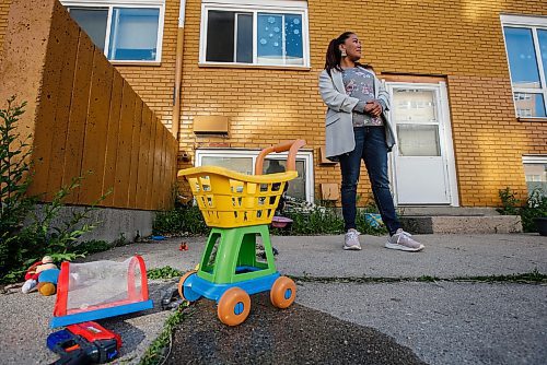 JOHN WOODS / FREE PRESS
Charity Tom is photographed outside her home in Winnipeg Tuesday, June 11, 2024. Tom alleges she was treated poorly by two Winnipeg police officers when they were investigating a complaint on May 21 at 4am. 

Reporter: malak