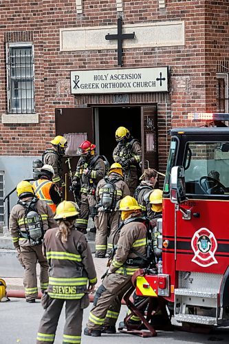 JOHN WOODS / FREE PRESS
Firefighters attend a fire in Holy Ascension Greek Orthodox Church on Euclid in Winnipeg Tuesday, June 11, 2024.  

Reporter: ?