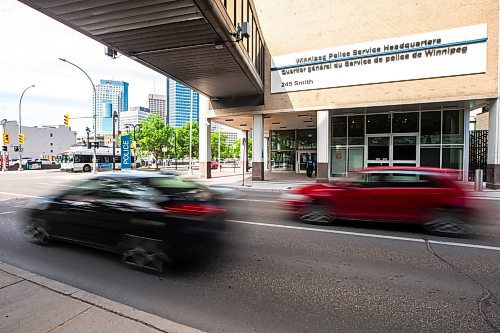 MIKAELA MACKENZIE / FREE PRESS

Cars pass by the police headquarters, where an attempted carjacking occurred yesterday, on Smith Street on Wednesday, June 12, 2024.

For &#x2014; story.

