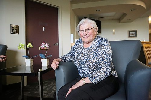 Josephine &quot;Jo&quot; Stokotelny, seen here in the entrance of her multi-residence home at Loray Manor in Dauphin, is happy to be alive, and thanks God every day for her life and her family. Stokotelny was one of eight people who survived the June 15, 2023 collision near Carberry that claimed the lives of 17 others from the city of Dauphin. (Matt Goerzen/The Brandon Sun)