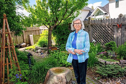 NIC ADAM / FREE PRESS
Herb Society of Manitoba has been around since 1995 providing the general public with information about herbs, what they&#x2019;re used for, and how to grow and harvest them. 
Shelley Walker, President of the Herb Society of Manitoba, poses for a photo in her backyard. 
240613 - Thursday, June 13, 2024.

Reporter:

