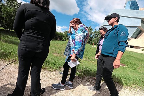 Ruth Bonneville / Free Press

Local - Myran family presser CMHR 

The grandmother of Marcedes Myran, Donna Bartlett, walks away from the presser after she makes a statement with the support of the sister of Marcedes, Brandy Myran and friends, outside the CMHR at the Start of Landfill Search Thursday.

&quot;We would like to take this opportunity to address the commencement of the search at the landfill for our beloved Marcedes Myran. The most important issue in all of this is justice for Marcedes and the other victims, both known: Maskode Bizhiki&#x549;kwe iban, Morgan Harris and Rebecca Contois, and unknown, of the individual charged with four counts of first-degree murder.&quot;

See story by Erik. 

June 13th, 2024