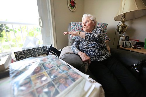 Josephine &quot;Jo&quot; Stokotelny is seen here her apartment at Loray Manor in Dauphin near a copy of the Winnipeg Free Press from 2023 showing the photos of most of the individuals who died as a result of the June 15, 2023 collision near Carberry that claimed the lives of 17 people from the city of Dauphin. Stokotelny, who was one of the few survivors, says she prays for them every day. (Matt Goerzen/The Brandon Sun)