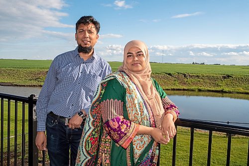 BROOK JONES / FREE PRESS
Danish Habib (left) and his wife Urooj Danish who are both Muslim are pictured at the home in La Salle, Man., Thursday, June 13, 2024. The couple participated in a Hajj pilgrimage to Makkah, Saudi Arabia in 2017.