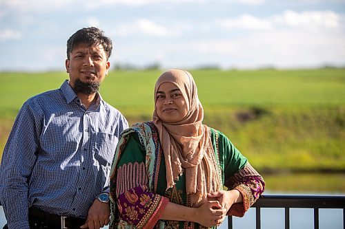 BROOK JONES / FREE PRESS
Danish Habib (left) and his wife Urooj Danish who are both Muslim are pictured at the home in La Salle, Man., Thursday, June 13, 2024. The couple participated in a Hajj pilgrimage to Makkah, Saudi Arabia in 2017.