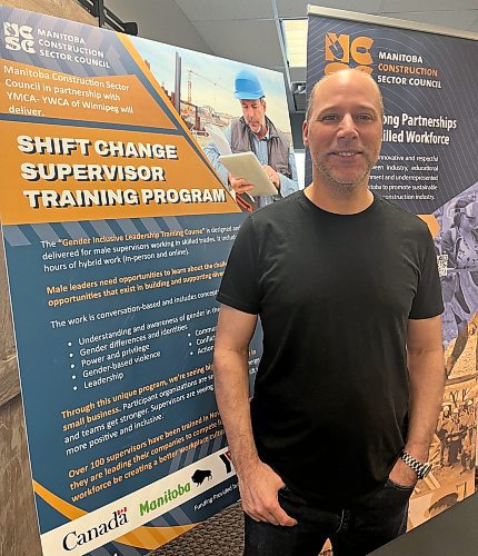 GABRIELLE PICHE / FREE PRESS

Christian Fais, a superintendent at Bird Construction, attends his graduation from the Shift Change program.