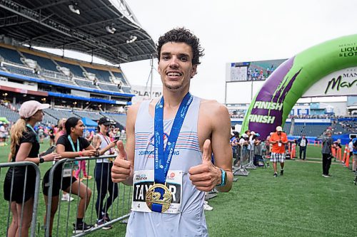 Mike Sudoma/Free Press
Runner Andrew Taylor finishes first in the mens full marathon at the 46th annual Manitoba Marathon Sunday morning
June 15, 2024
