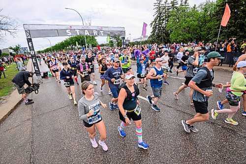 Mike Sudoma/Free Press
Participants in 46th annual Manitoba Marathon full marathon cross the starting line Sunday morning at Princess Auto Stadium
June 15, 2024
