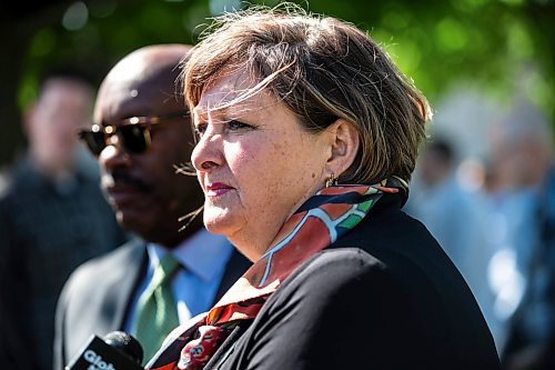 MIKAELA MACKENZIE / FREE PRESS

Councillors Markus Chambers Janice Lukes speak to the media after a press conference on Monday, June 17, 2024. 

For Jura story.

