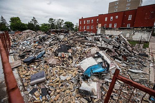 JOHN WOODS / FREE PRESS
A fire damaged and demolished building at 843 Main Street  in Winnipeg Tuesday, June 18, 2024.  

Reporter: joyanne