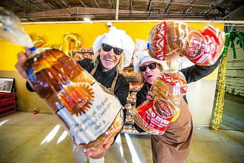 MIKAELA MACKENZIE / WINNIPEG FREE PRESS

Pepper (left) and Chip Foster, new owners of KUB Bakery, at a press conference announcing the sale of the bread bakery in Winnipeg on Wednesday, Jan. 4, 2023. For Gabby story.
Winnipeg Free Press 2022.