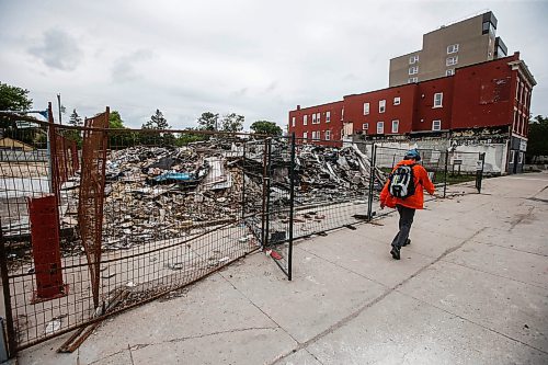 JOHN WOODS / FREE PRESS
A fire damaged and demolished building at 843 Main Street  in Winnipeg Tuesday, June 18, 2024.  

Reporter: joyanne