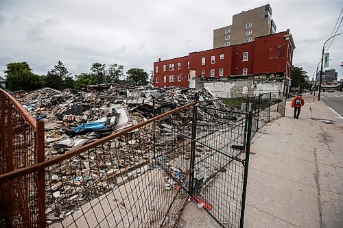 JOHN WOODS / FREE PRESS
A fire damaged and demolished building at 843 Main Street  in Winnipeg Tuesday, June 18, 2024.  

Reporter: joyanne