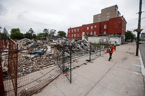 JOHN WOODS / FREE PRESS
A fire damaged and demolished building at 843 Main Street  in Winnipeg Tuesday, June 18, 2024.  

Reporter: joyanne