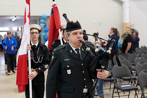 18062024
Bagpiper Tyler Foster pipes in competitors from across the province during the opening ceremonies for the 2024 Manitoba 55+ Games at the Dome Building on Tuesday morning. (Tim Smith/The Brandon Sun)