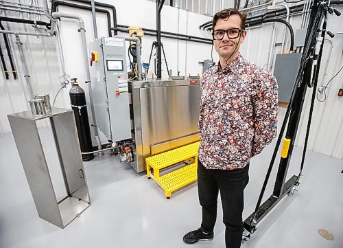 JOHN WOODS / FREE PRESS
Dwayne Till, founder of Tillwell, a company that offers aquamation, also known as alkaline hydrolysis, is photographed with his veterinarian alkaline hydrolysis system in his business in Headingley Tuesday, June 18, 2024. Till is planning to provide this as an alternative to traditional cremation services for both pets and humans.

Reporter: gabby