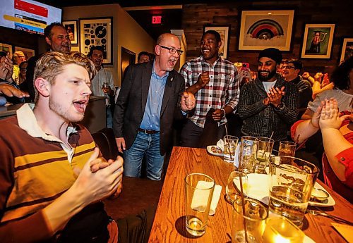 JOHN WOODS / FREE PRESS
Supporters of Carla Compton and premier Wab Kinew celebrate Compton&#x573; win in Tuxedo&#x573; by-election at a local restaurant in Winnipeg Tuesday, June 18, 2024.

Reporter: nicole