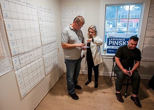 JOHN WOODS / FREE PRESS
Supporters of Lawrence Pinsky gather at their headquarters as they wait for results in Tuxedo&#x2019;s by-election at a local restaurant in Winnipeg Tuesday, June 18, 2024. Carla Compton went on to win the seat.

Reporter: nicole