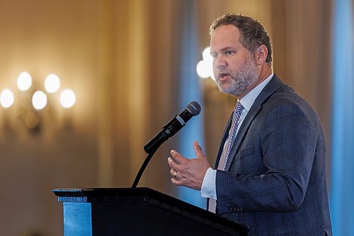 MIKE DEAL / FREE PRESS
Manitoba Justice Minister Matt Wiebe makes the opening remarks at the REVIVE: Community Services Recovery Symposium which was held at the Fort Garry Hotel Wednesday.
The day-long event, hosted by the John Howard Society of Manitoba, brought together more than 30 community-based agencies that work with marginalized people and those in contact with the law to rebuild and recover collectively from the challenges posed by the pandemic.
240619 - Wednesday, June 19, 2024.